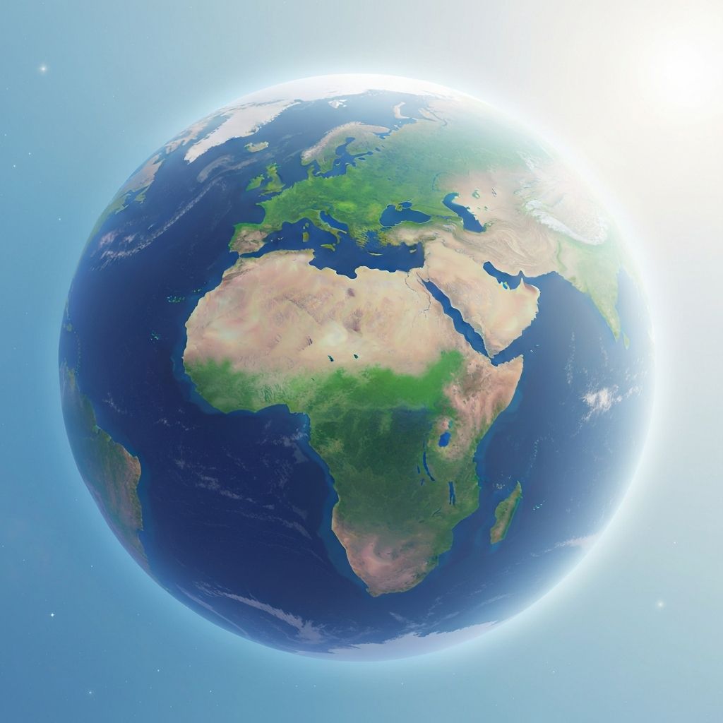 Pristine Earth from space showing healthy ecosystems and sustainable future